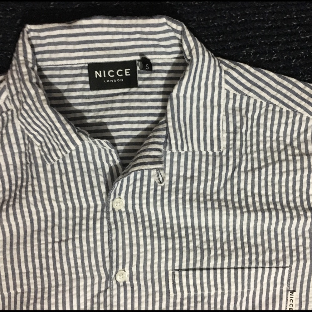 Used Nicce London Striped Shirt In Blue In Reg Fit